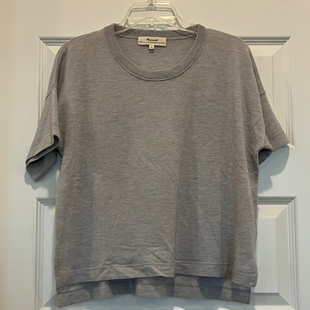 Madewell (Re)sponsible Weightless Cashmere Sweater Tee in Heather Ash